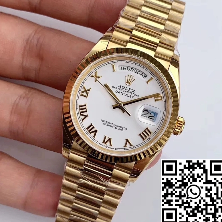 Factory Roman Rolex Dial Scale EW Day-Date M128238 White Time 0506